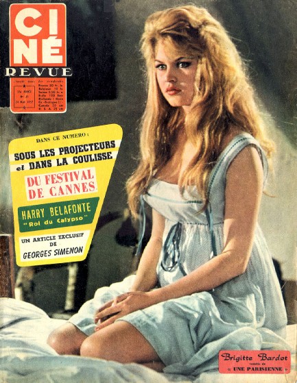 Cin Revue with Brigitte Bardot on the cover published today in 1957 